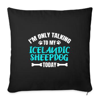Icelandic Sheepdog Icelandic Dog - Sofa pillowcase 17,3'' x 17,3'' (45 x 45 cm) - black - Front