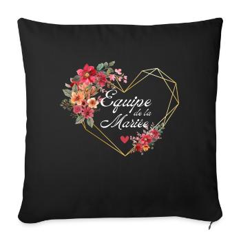 Bridal Team Golden Heart Floral - Sofa pillowcase 17,3'' x 17,3'' (45 x 45 cm) - black - Front