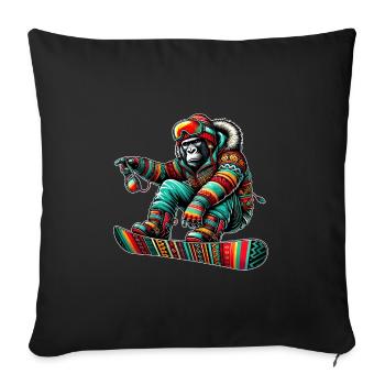 Gorilla Snowboard – King of the Mountain - Sofa pillowcase 17,3'' x 17,3'' (45 x 45 cm) - black - Front