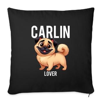 Pug Lover - Sofa pillowcase 17,3'' x 17,3'' (45 x 45 cm) - black - Front