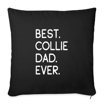Collie Longhair Collie - Sofa pillowcase 17,3'' x 17,3'' (45 x 45 cm) - black - Front