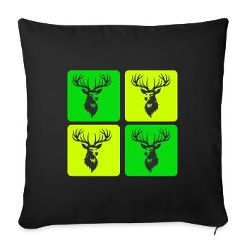 Cerf majestueux – symbole de la nature - Housse de coussin décorative 45 x 45 cm - noir - Devant