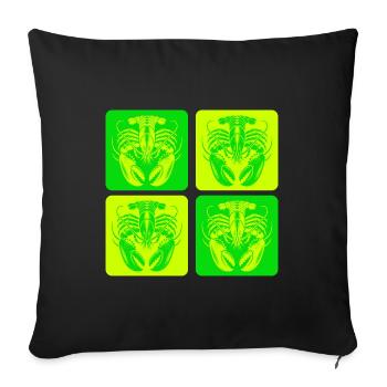 Lobster – symbol of the sea - Sofa pillowcase 17,3'' x 17,3'' (45 x 45 cm) - black - Front