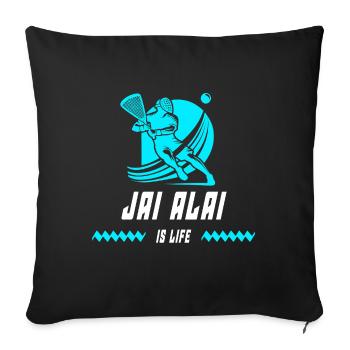 Jai Alai est vivant - Housse de coussin décorative 45 x 45 cm - noir - Devant