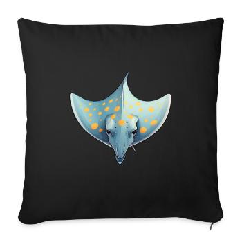 Ray Ocean Motif Sea Lover - Sofa pillowcase 17,3'' x 17,3'' (45 x 45 cm) - black - Front