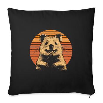 Laughing quokka vintage - Sofa pillowcase 17,3'' x 17,3'' (45 x 45 cm) - black - Front