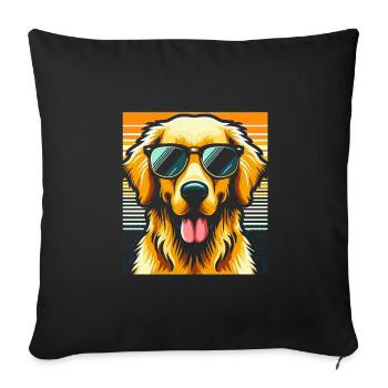 Golden Retriever - Sofakissenbezug 45 x 45 cm - Schwarz - Vorne
