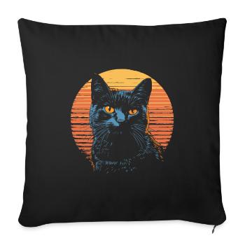 Chat Bleu Russe Vintage - Housse de coussin décorative 45 x 45 cm - noir - Devant