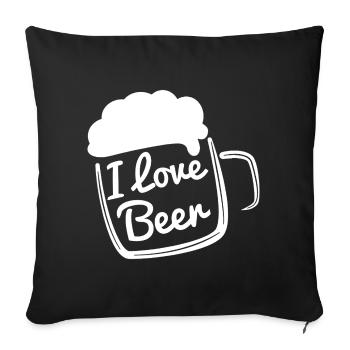 I Love Beer - Sofa pillowcase 17,3'' x 17,3'' (45 x 45 cm) - black - Front