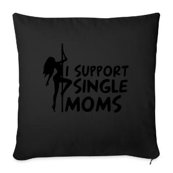 en soutien aux mères célibataires - Housse de coussin décorative 45 x 45 cm - noir - Devant