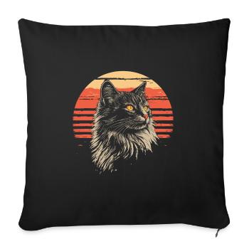 Norwegische Waldkatze Vintage - Sofakissenbezug 45 x 45 cm - Schwarz - Vorne