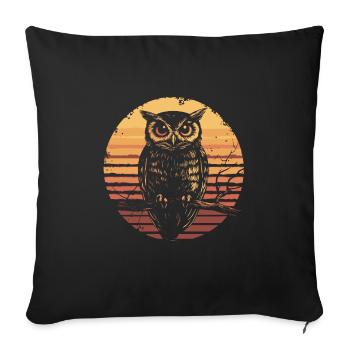 Owl Vintage Sunset - Sofa pillowcase 17,3'' x 17,3'' (45 x 45 cm) - black - Front