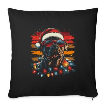 Cane Corso Cool Noël - Housse de coussin décorative 45 x 45 cm - noir - Devant
