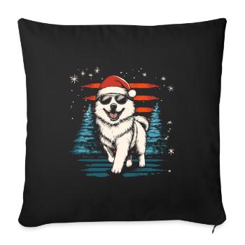Cool Samoyède de Noël - Housse de coussin décorative 45 x 45 cm - noir - Devant