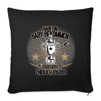Made a Baby Finally Dad Humor Design - Sofakissenbezug 45 x 45 cm - Schwarz - Vorne