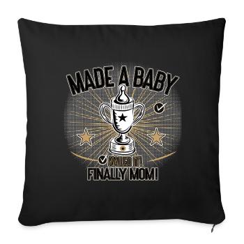 Endlich Mama Baby Bekommen Humor Design - Sofakissenbezug 45 x 45 cm - Schwarz - Vorne