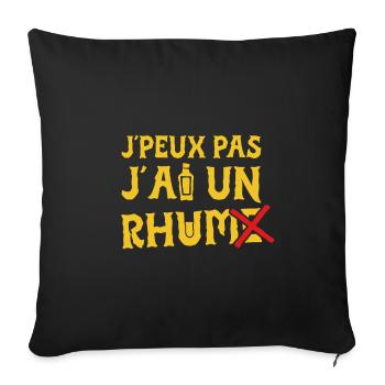 J'PEUX PAS J'AI UN RHUM ! - Housse de coussin décorative 45 x 45 cm - noir - Devant