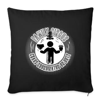 Family Circus – Chaos Coordinator on Duty - Sofa pillowcase 17,3'' x 17,3'' (45 x 45 cm) - black - Front