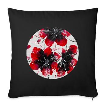 Fleur - Housse de coussin décorative 45 x 45 cm - noir - Devant