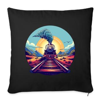 Railway Portrait - Sofa pillowcase 17,3'' x 17,3'' (45 x 45 cm) - black - Front