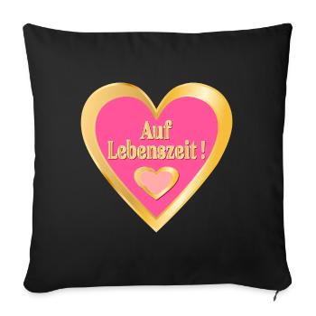 VERBEAMTUNG HERZ AUF LEBENSZEIT - Sofakissenbezug 45 x 45 cm - Schwarz - Vorne