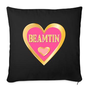 HERZ BEAMTIN - Sofakissenbezug 45 x 45 cm - Schwarz - Vorne
