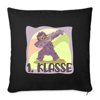 Schulanfang 1. Klasse - Sofakissenbezug 45 x 45 cm - Schwarz - Vorne