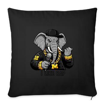 Elephant Rapper: Rap Style und Attitude! - Sofakissenbezug 45 x 45 cm - Schwarz - Vorne