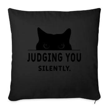 te juger en silence - Housse de coussin décorative 45 x 45 cm - noir - Devant