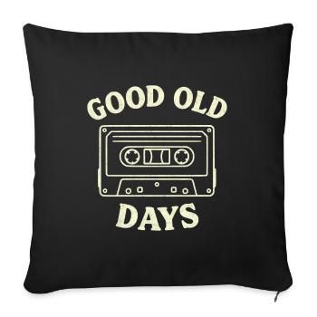 Cassette rétro – 80s 90s Idée cadeau Musique - Housse de coussin décorative 45 x 45 cm - noir - Devant