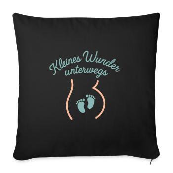 Little miracle on the way – Sweet pregnancy d - Sofa pillowcase 17,3'' x 17,3'' (45 x 45 cm) - black - Front