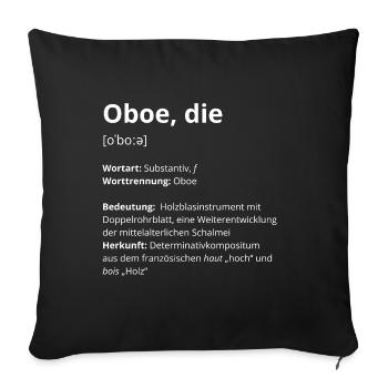Oboe, die - Sofakissenbezug 45 x 45 cm - Schwarz - Vorne