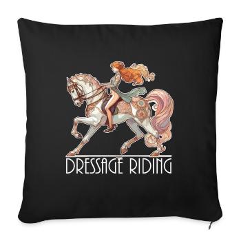 Dressage Riding Horse Noble Dynamic Gift - Sofa pillowcase 17,3'' x 17,3'' (45 x 45 cm) - black - Front