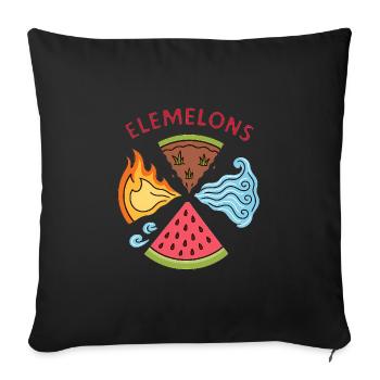 Elemelons Elemental Watermelon Design - Sofa pillowcase 17,3'' x 17,3'' (45 x 45 cm) - black - Front