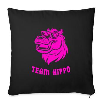 Team Hippo - Sofakissenbezug 45 x 45 cm - Schwarz - Vorne
