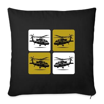 Army Hubschrauber – Militär - Sofakissenbezug 45 x 45 cm - Schwarz - Vorne