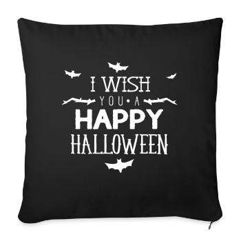 I Wish You a Happy Halloween - Sofa pillowcase 17,3'' x 17,3'' (45 x 45 cm) - black - Front