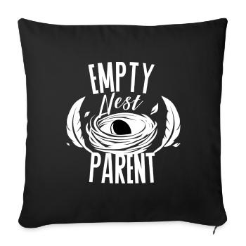 Empty Nest Parent – Minimal Eltern Design - Sofa pillowcase 17,3'' x 17,3'' (45 x 45 cm) - black - Front