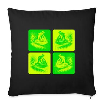 Jet Ski Action – Ride the Wave - Sofa pillowcase 17,3'' x 17,3'' (45 x 45 cm) - black - Front