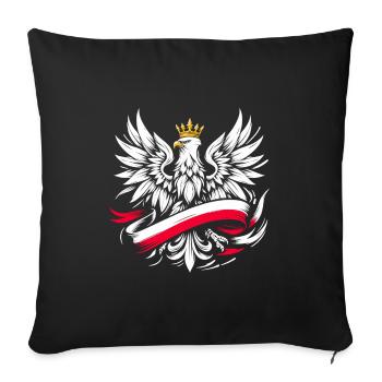 Poland Polska Eagle Flag Flag Gift - Sofa pillowcase 17,3'' x 17,3'' (45 x 45 cm) - black - Front