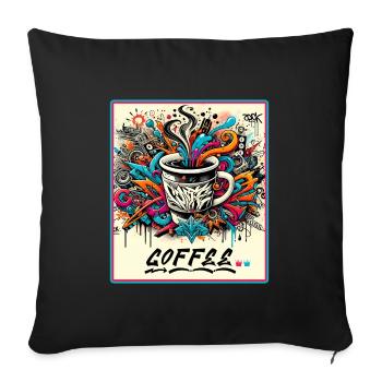 Coffee Graffiti Explosion - Sofa pillowcase 17,3'' x 17,3'' (45 x 45 cm) - black - Front