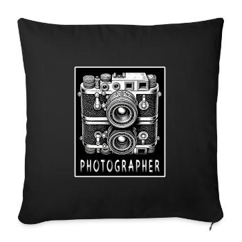 Vintage Camera - Sofa pillowcase 17,3'' x 17,3'' (45 x 45 cm) - black - Front