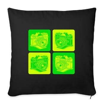 Camera – Pop Art Photography Camera - Sofa pillowcase 17,3'' x 17,3'' (45 x 45 cm) - black - Front