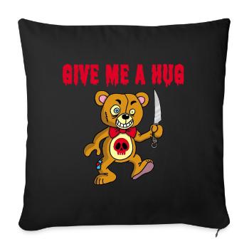 Psychopathic teddy bear - Sofa pillowcase 17,3'' x 17,3'' (45 x 45 cm) - black - Front