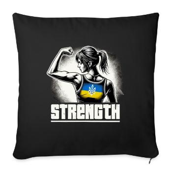 Femme forte confiante Femme ukrainienne Cadeau - Housse de coussin décorative 45 x 45 cm - noir - Devant