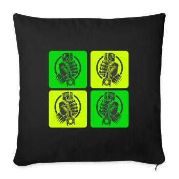 Screwdriver Power Style - Sofa pillowcase 17,3'' x 17,3'' (45 x 45 cm) - black - Front