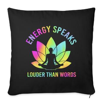 Zen Buddhism Buddhist Meditation Chakra Namaste - Sofa pillowcase 17,3'' x 17,3'' (45 x 45 cm) - black - Front