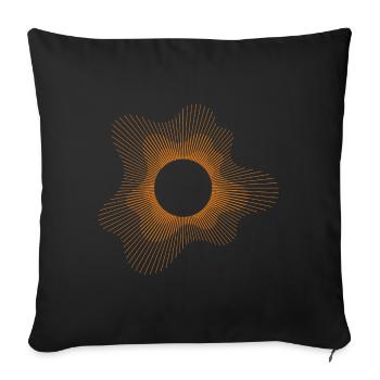 Solar Eclipse Geometric Design - Sofa pillowcase 17,3'' x 17,3'' (45 x 45 cm) - black - Front