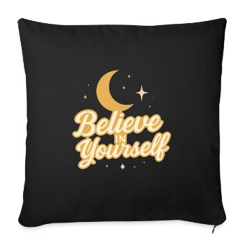 Believe in Yourself Celestial Design - Sofa pillowcase 17,3'' x 17,3'' (45 x 45 cm) - black - Front