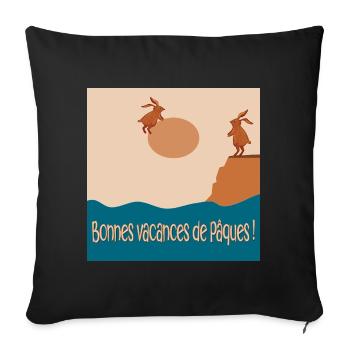 Bonnes vacances de Pâques - Housse de coussin décorative 45 x 45 cm - noir - Devant
